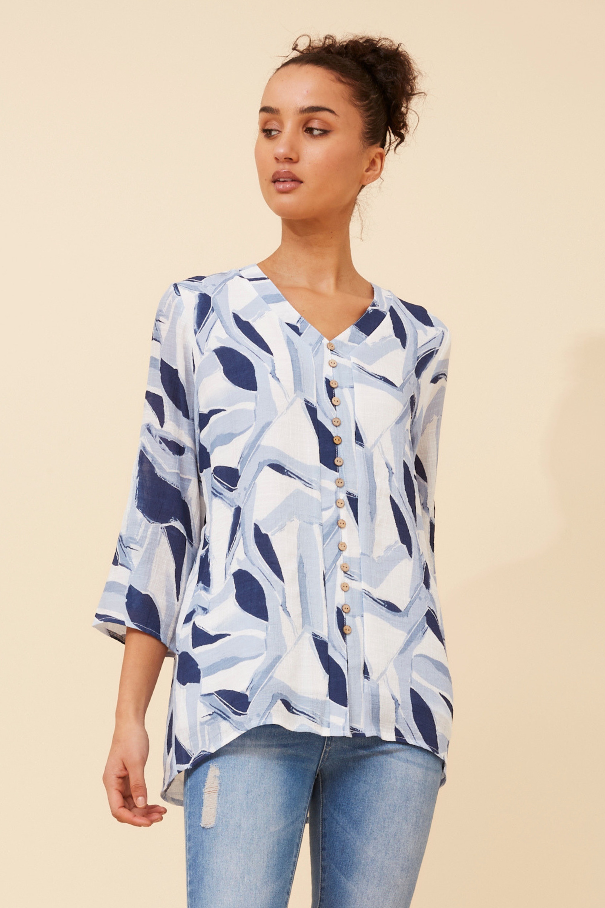 RUBY ABSTRACT PRINT TOP