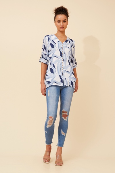 RUBY ABSTRACT PRINT TOP
