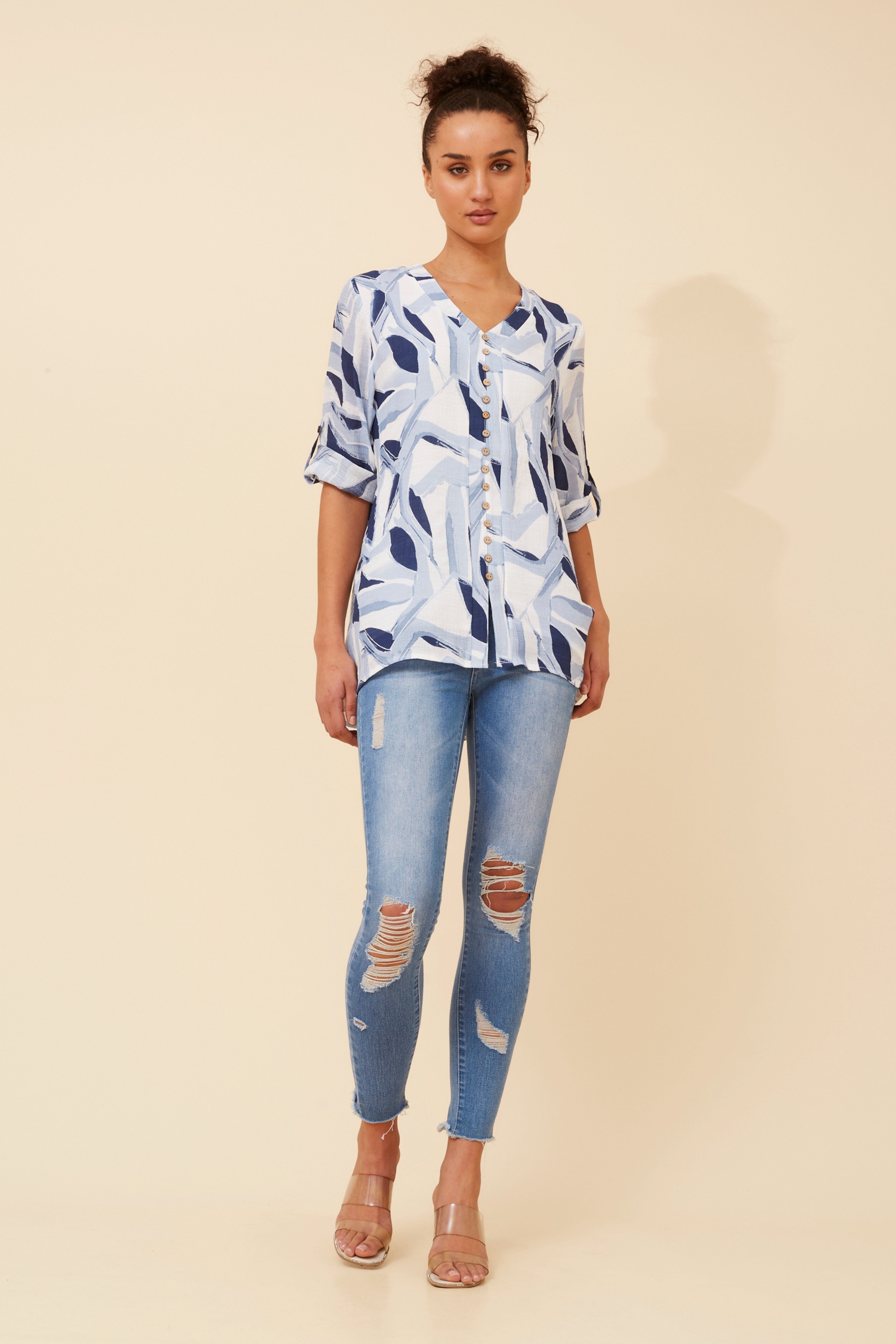 RUBY ABSTRACT PRINT TOP