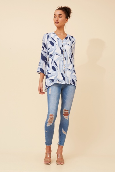 RUBY ABSTRACT PRINT TOP