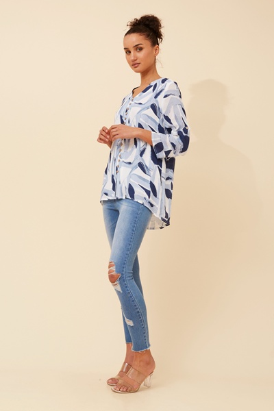 RUBY ABSTRACT PRINT TOP