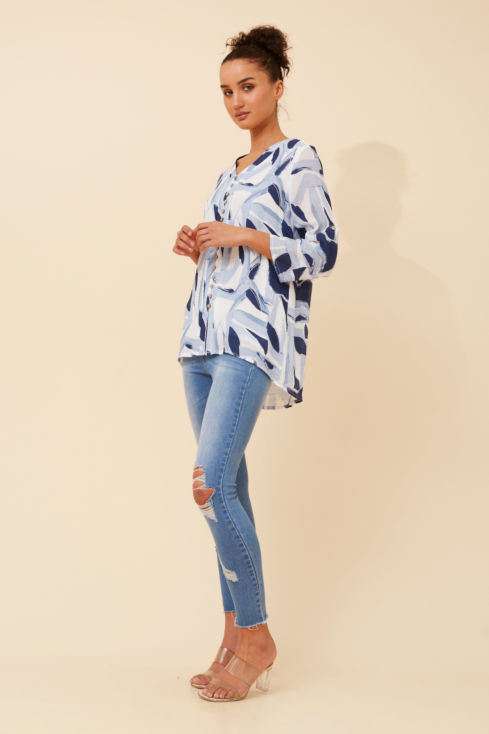 RUBY ABSTRACT PRINT TOP