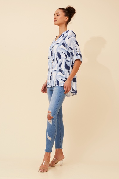 RUBY ABSTRACT PRINT TOP
