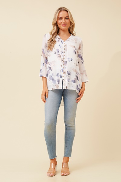 RUBY BOTANICAL PRINT BUTTON TOP