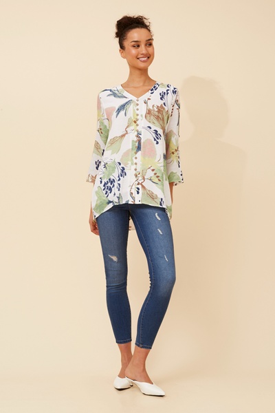 RUBY LEAF PRINT TOP