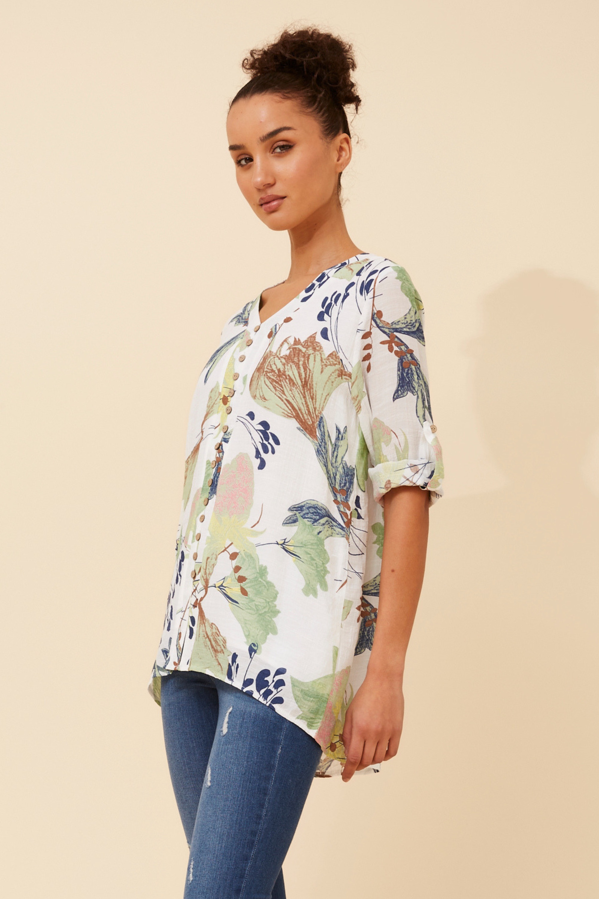 RUBY LEAF PRINT TOP