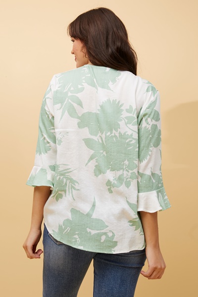 RUE LEAF PRINT BUTTON DETAIL TOP
