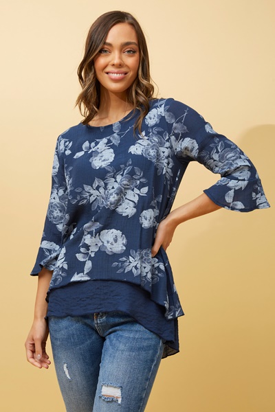 RUMI DOUBLE LAYER FLORAL TOP