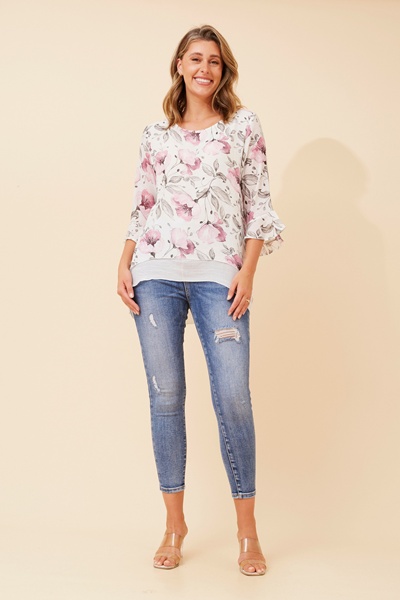 RUMI FLORAL DOUBLE LAYER TOP