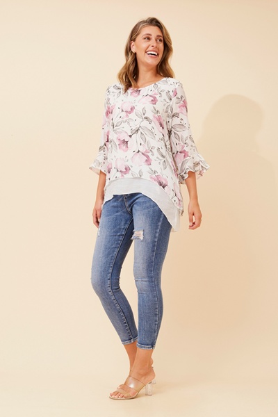 RUMI FLORAL DOUBLE LAYER TOP