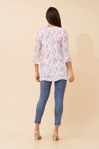RUMI LEAF PRINT DOUBLE LAYER TOP