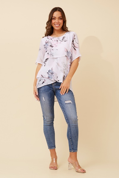 RUTH DOUBLE LAYER FLORAL TOP