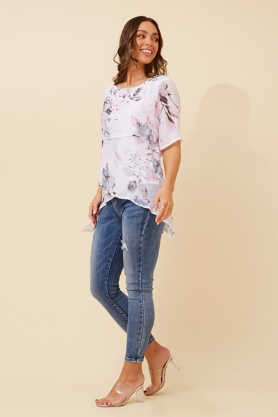 RUTH DOUBLE LAYER FLORAL TOP