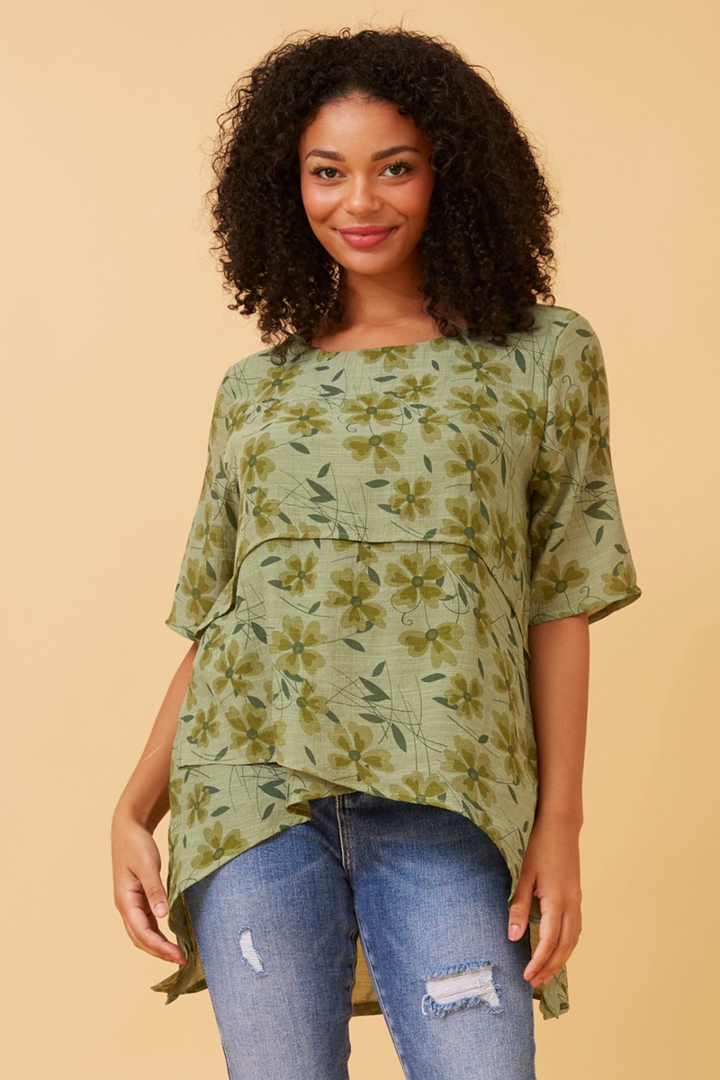 RUTH DOUBLE LAYER FLORAL TOP