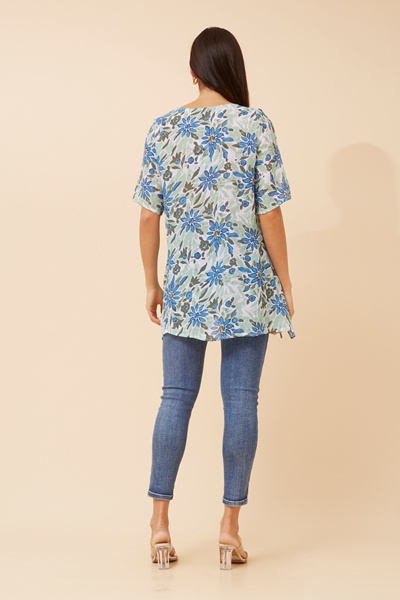 RUTH FLORAL ASYMMETRICAL TOP