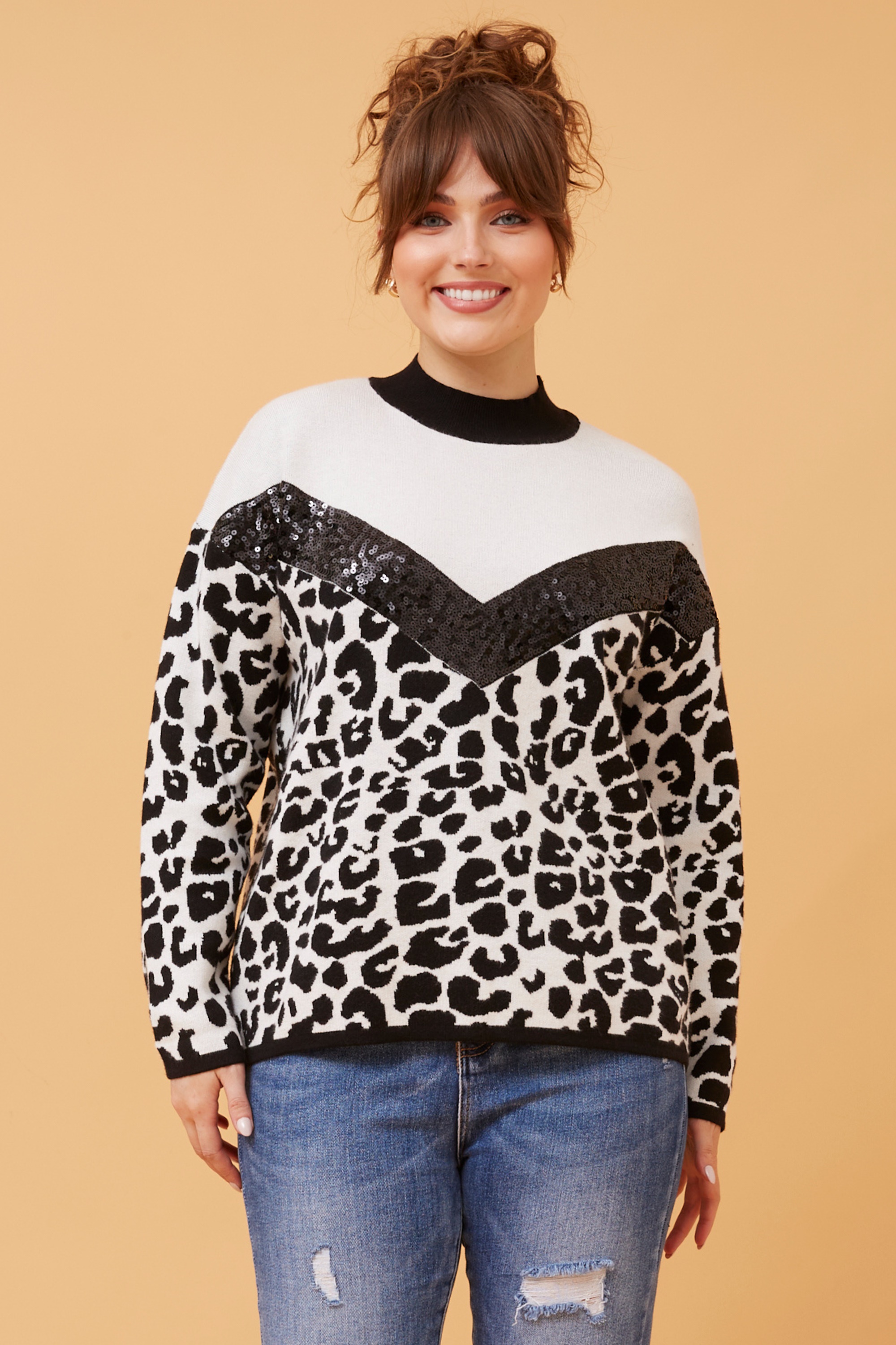 RUZINA SEQUIN DETAIL KNIT JUMPER