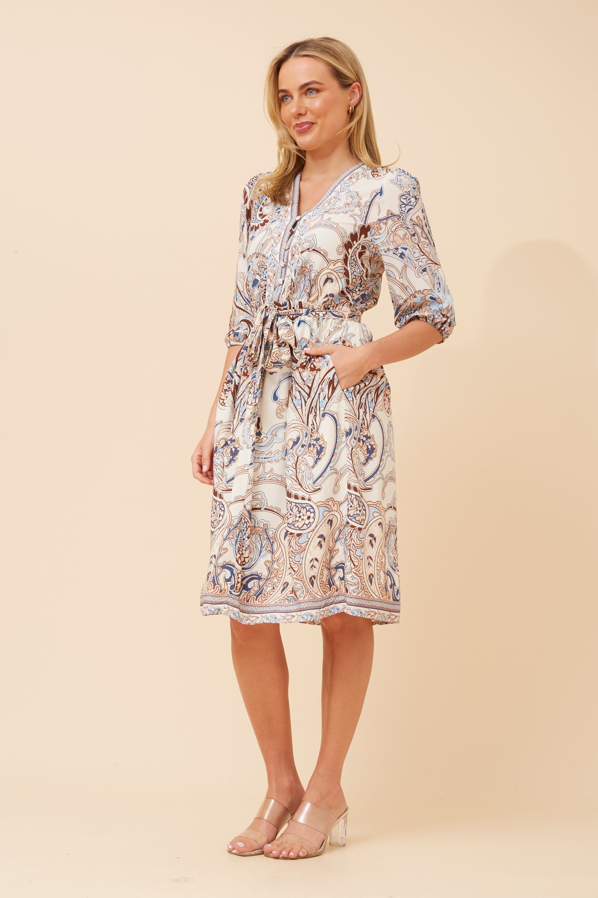 RYA PAISLEY PRINT DRESS