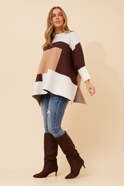 RYKER COLOUR BLOCK KNIT PULLOVER