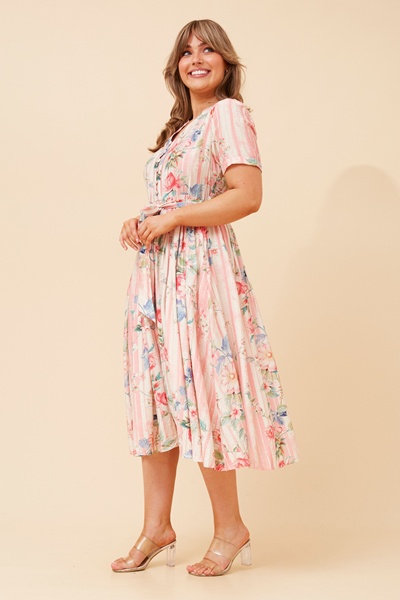 SABLE FLORAL MIDI DRESS