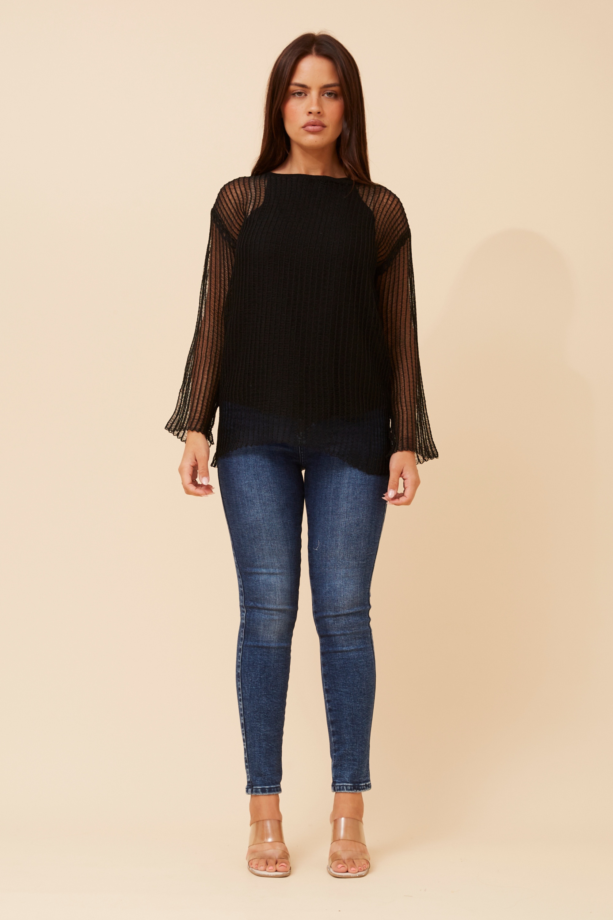 SAHAR CROCHET KNIT PULLOVER