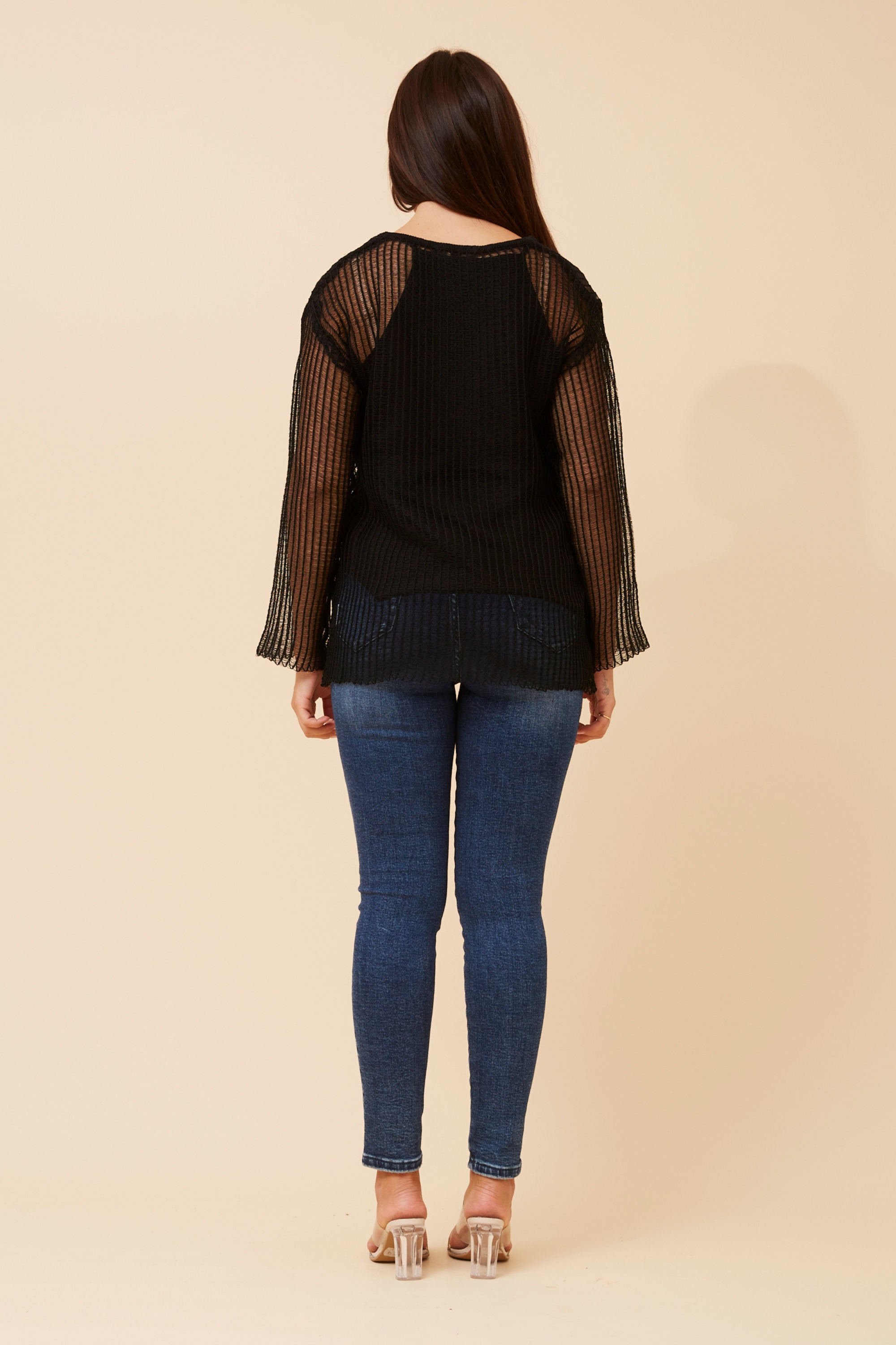 SAHAR CROCHET KNIT PULLOVER