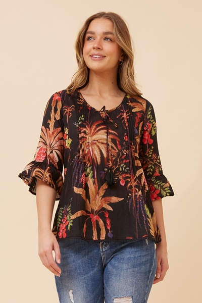 SAIRA LEAF PRINT TOP