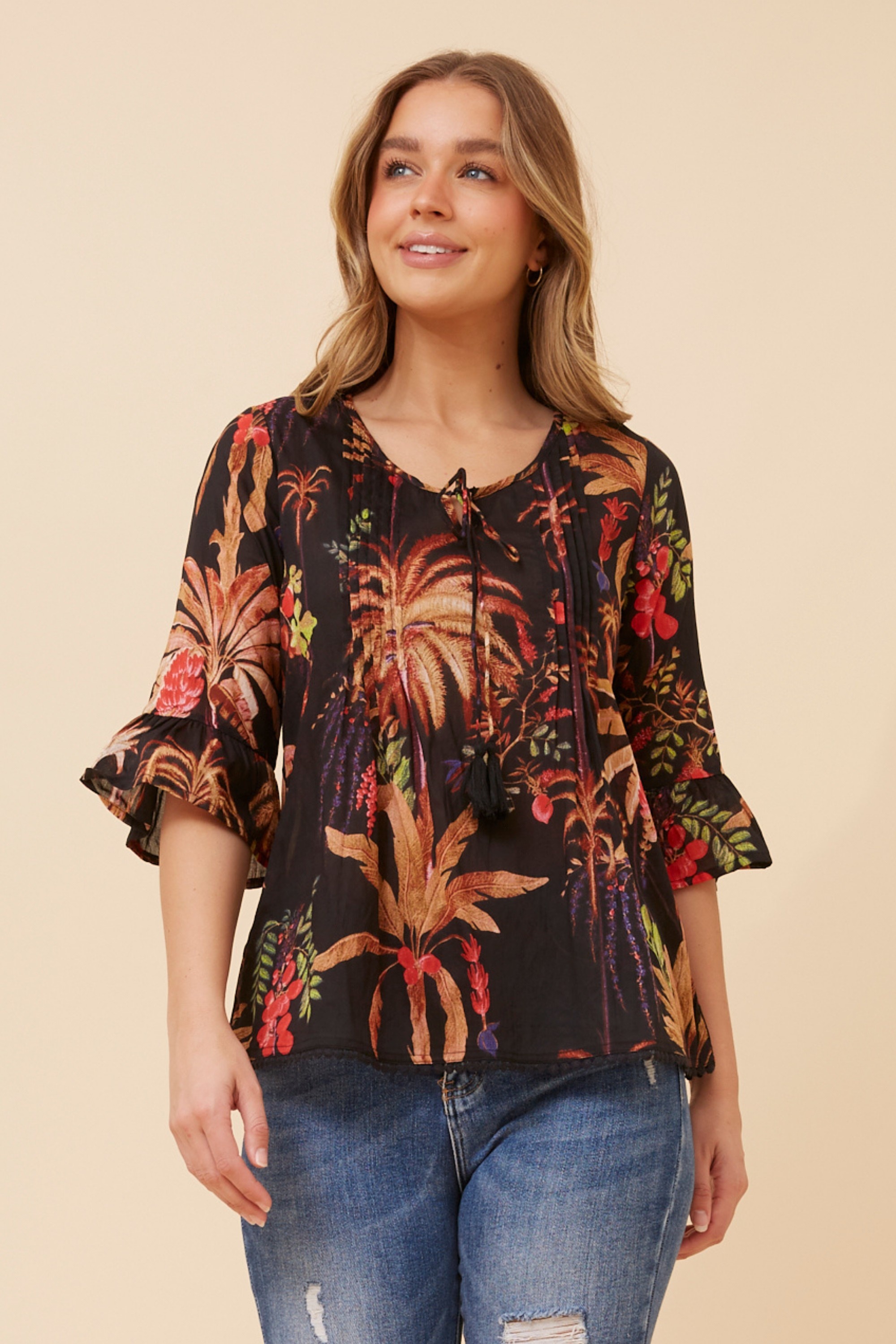 SAIRA LEAF PRINT TOP
