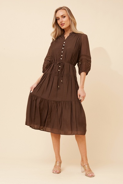 SALOME SOLID MIDI DRESS