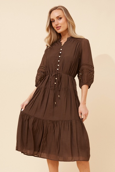 SALOME SOLID MIDI DRESS