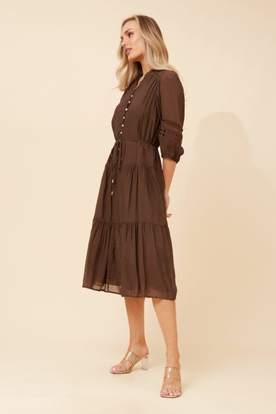 SALOME SOLID MIDI DRESS