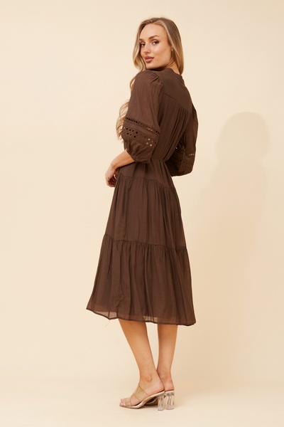 SALOME SOLID MIDI DRESS