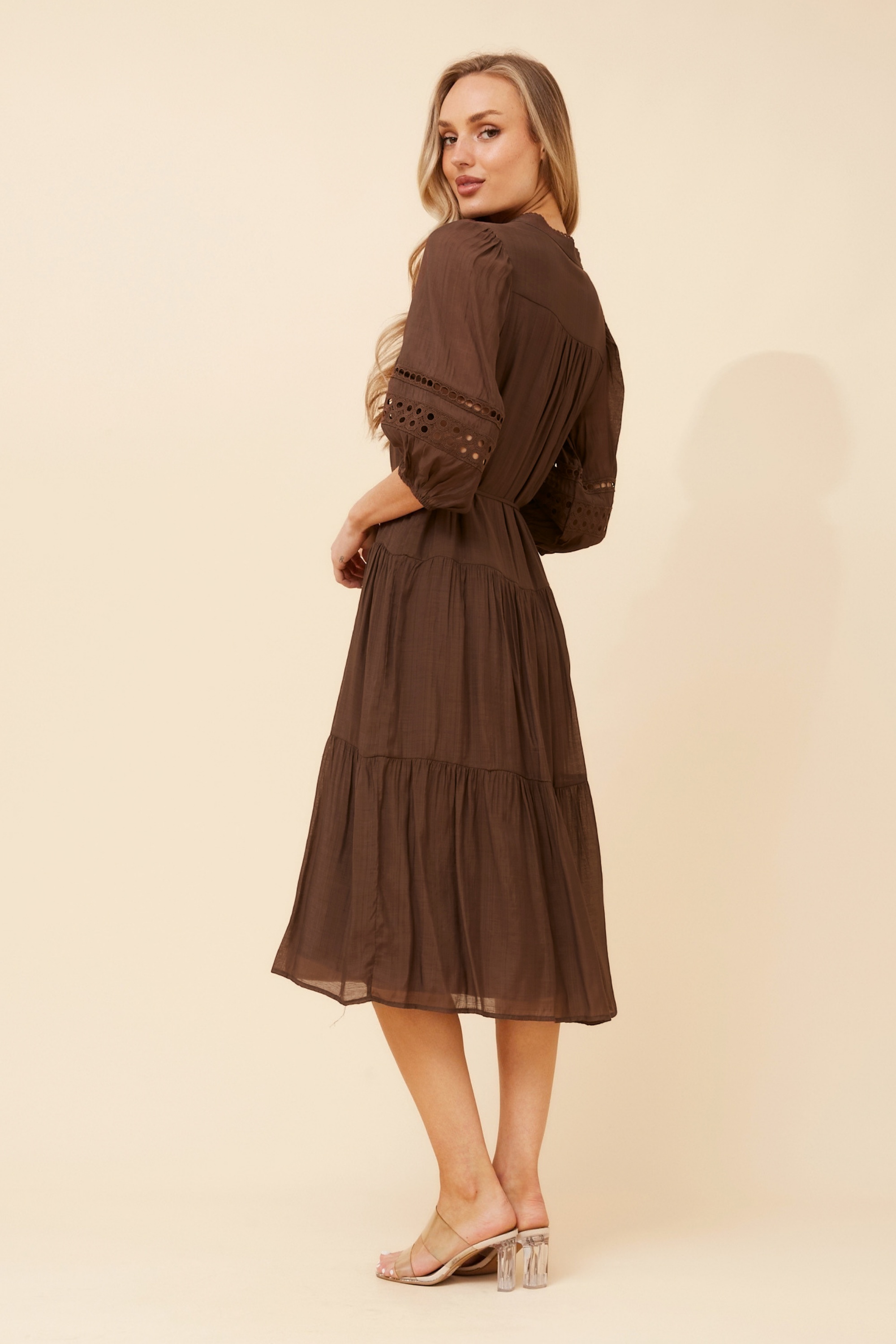SALOME SOLID MIDI DRESS
