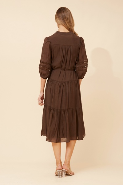 SALOME SOLID MIDI DRESS