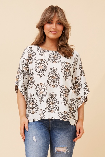 SAMANTHA ABSTRACT PRINT TOP