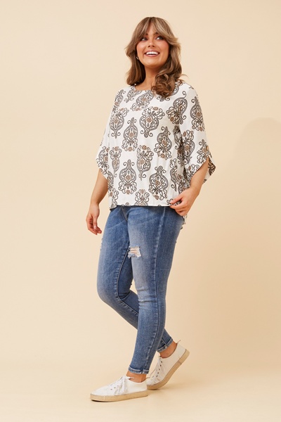 SAMANTHA ABSTRACT PRINT TOP