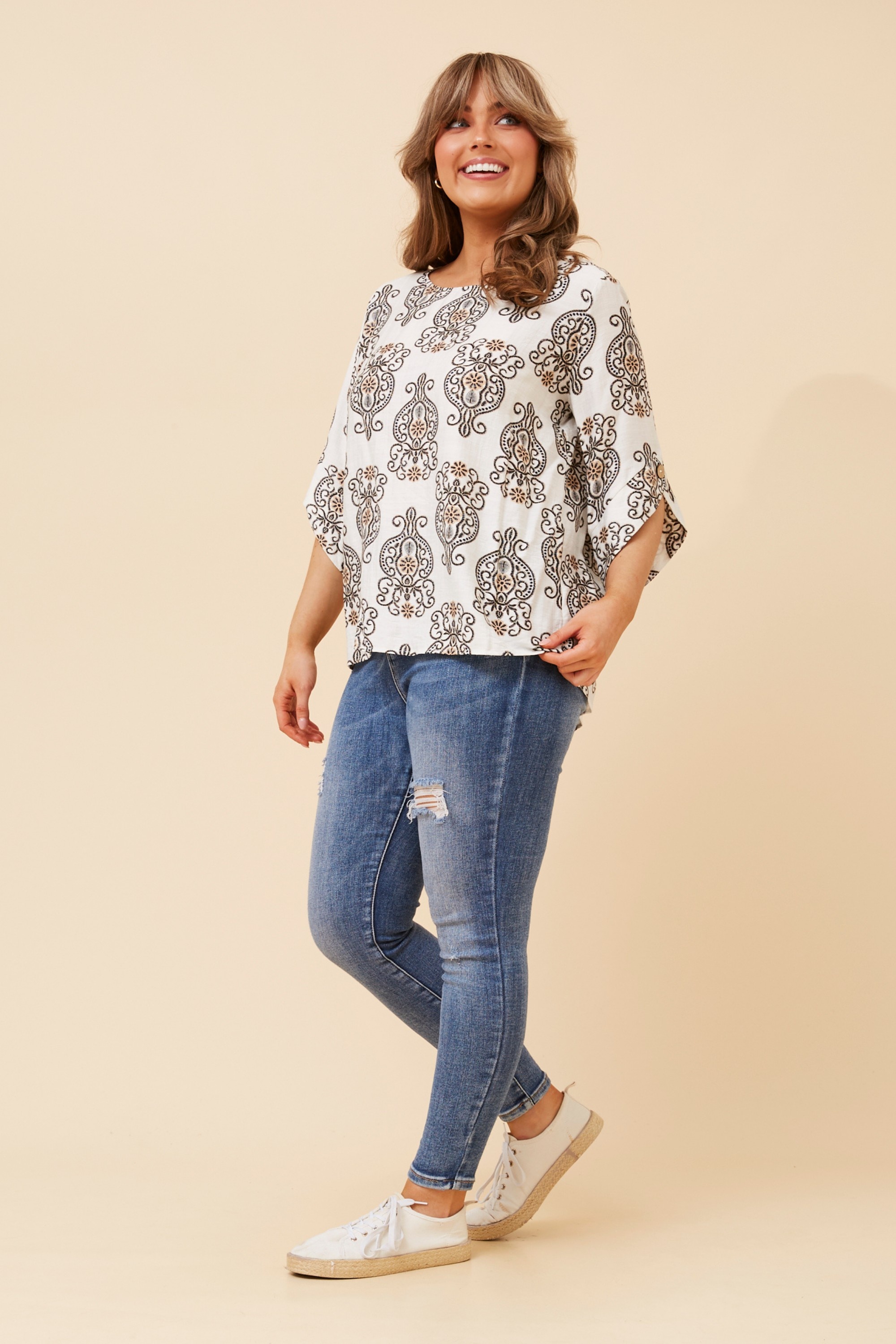 SAMANTHA ABSTRACT PRINT TOP
