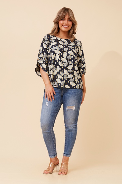 SAMANTHA FOIL PRINT BLOUSE