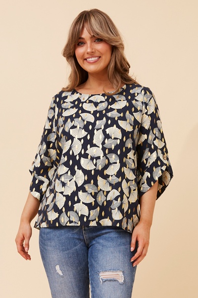 SAMANTHA FOIL PRINT BLOUSE