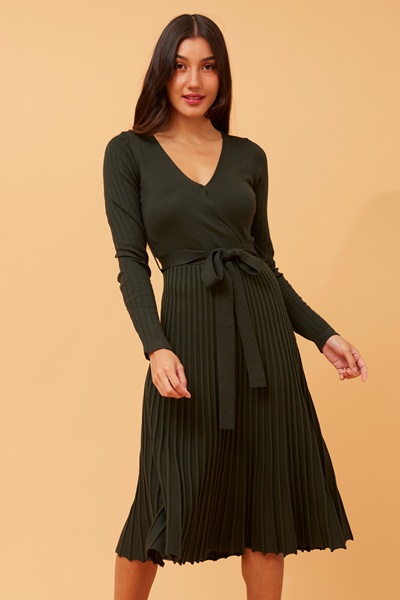 SANA PLEATED KNIT DRESS