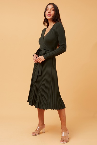 SANA PLEATED KNIT DRESS