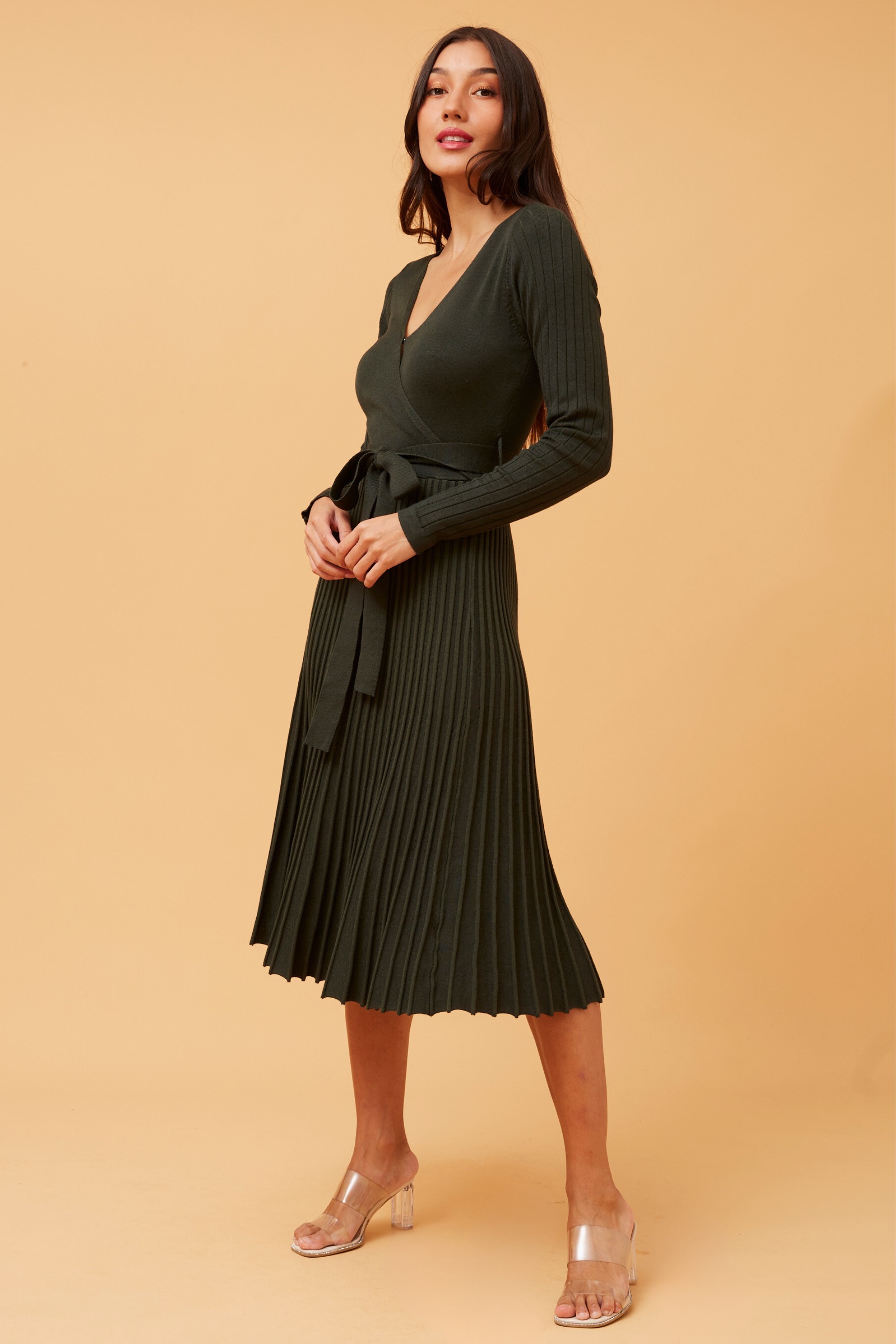 SANA PLEATED KNIT DRESS