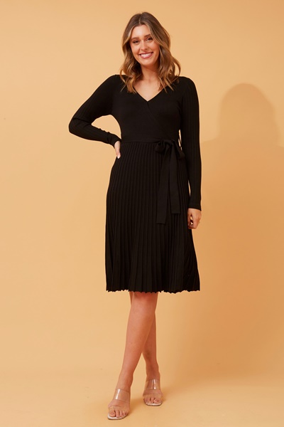 SANA PLEATED KNIT DRESS