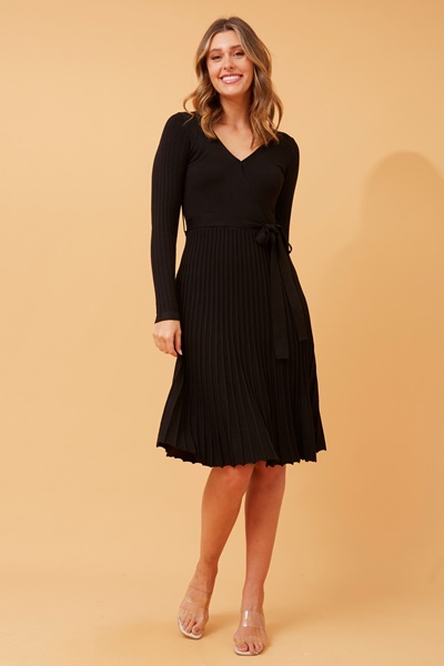 SANA PLEATED KNIT DRESS