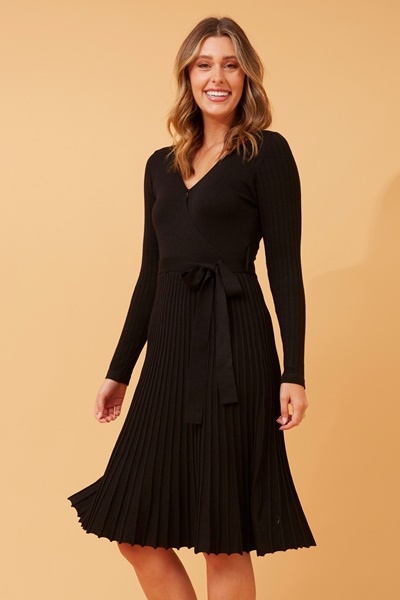 SANA PLEATED KNIT DRESS