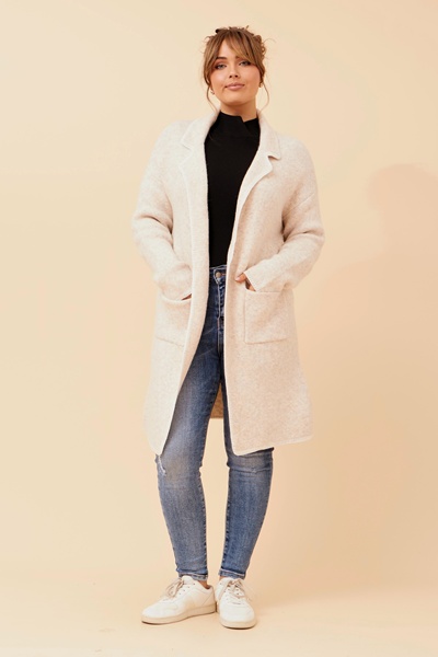 SANDER BLANKET STITCH KNIT COATIGAN