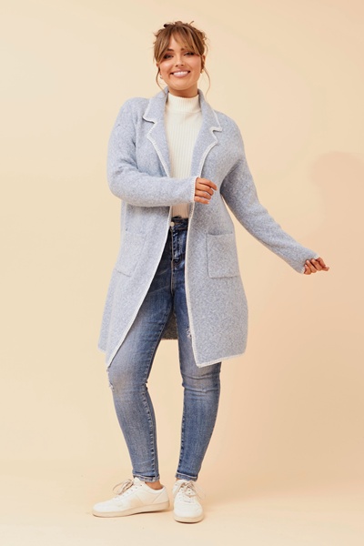 SANDER BLANKET STITCH KNIT COATIGAN