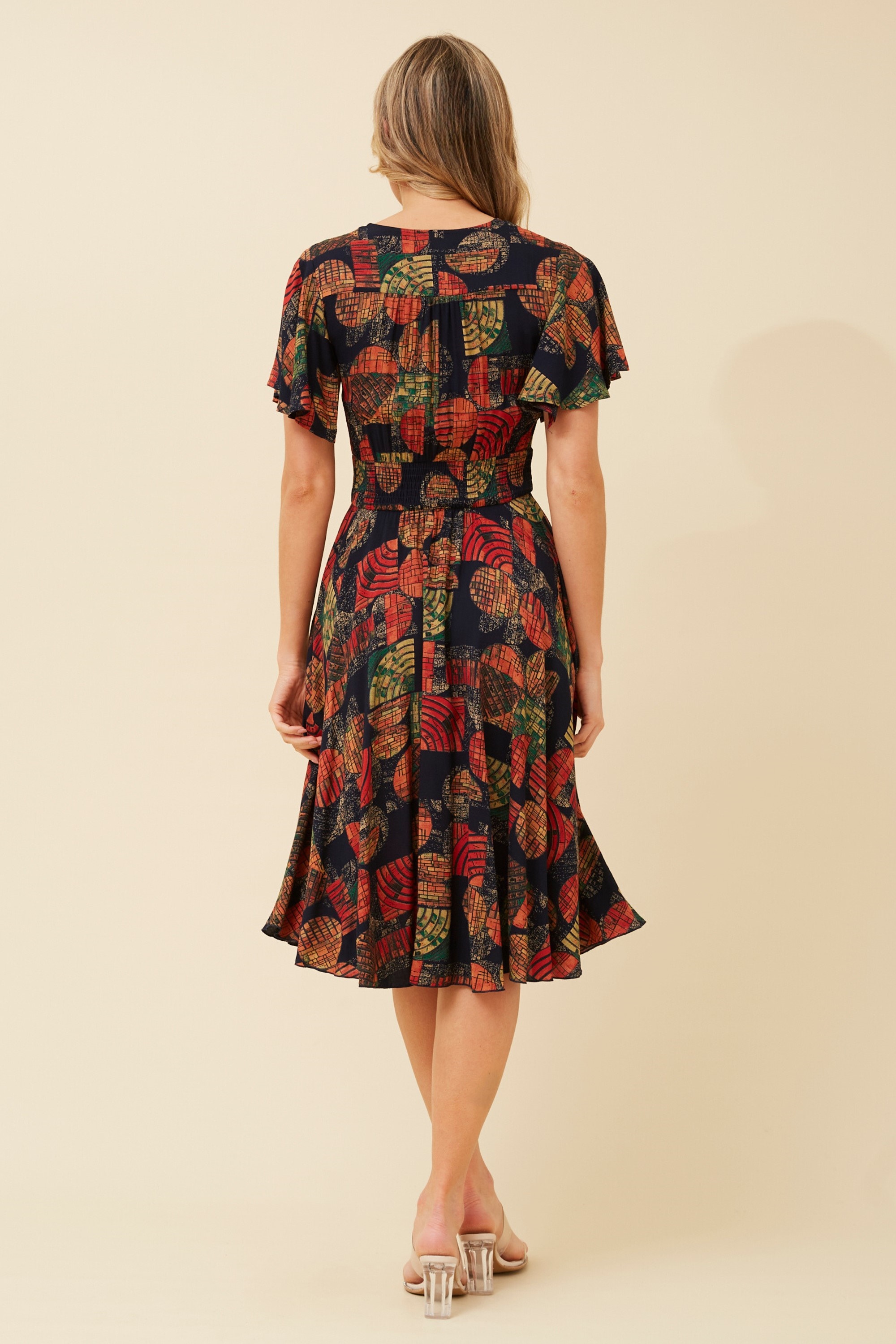 SANDY ABSTRACT PRINT DRESS