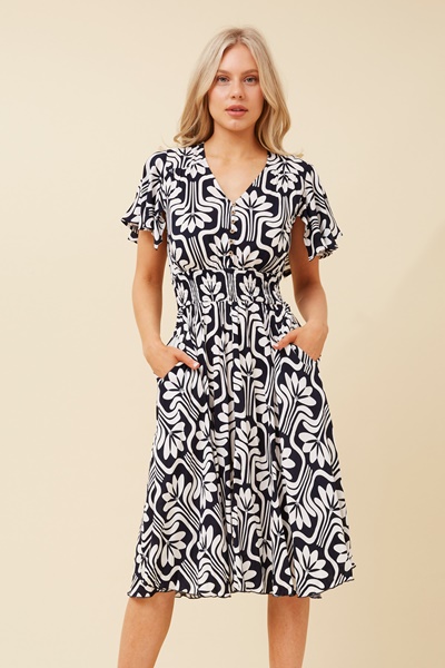 SANDY ABSTRACT PRINT DRESS