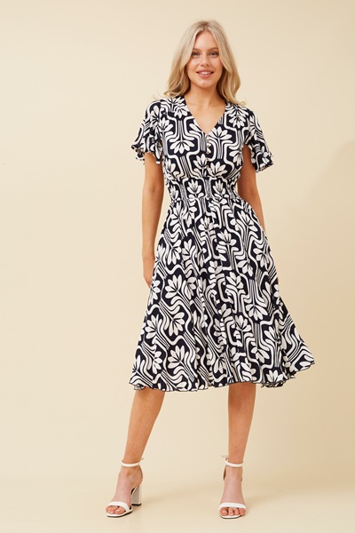 SANDY ABSTRACT PRINT DRESS