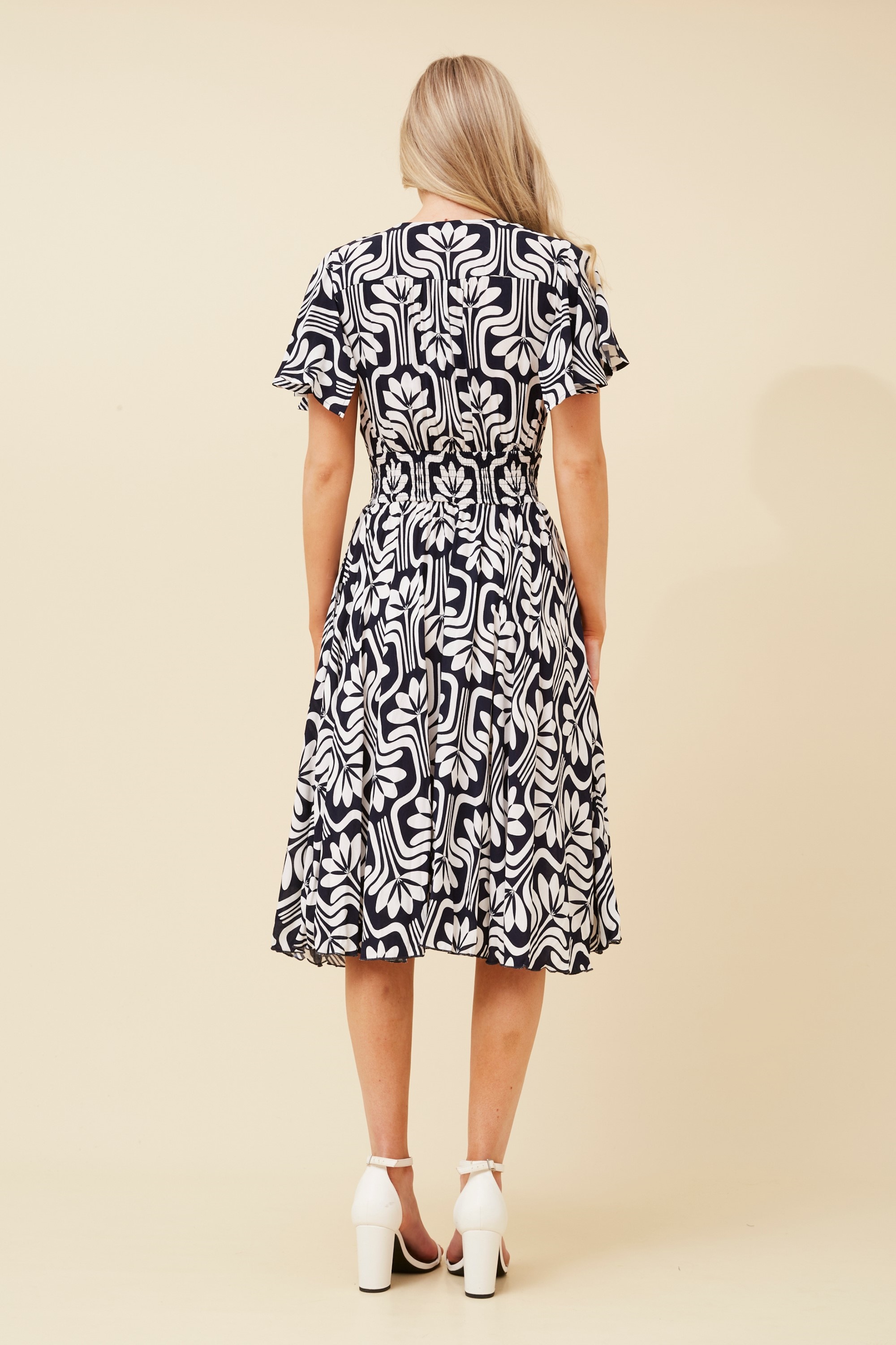 SANDY ABSTRACT PRINT DRESS